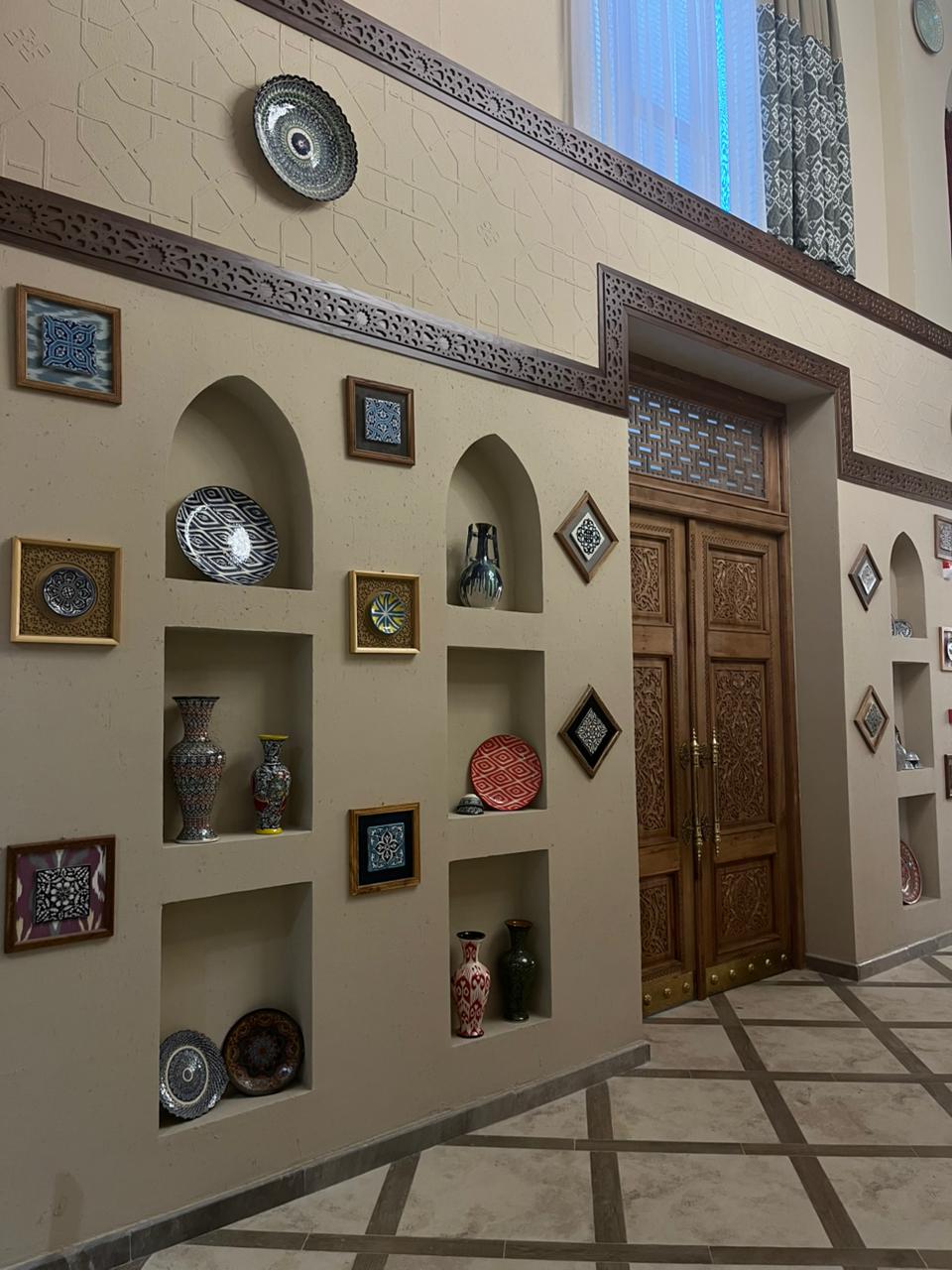Curated objects in decorative wall niches