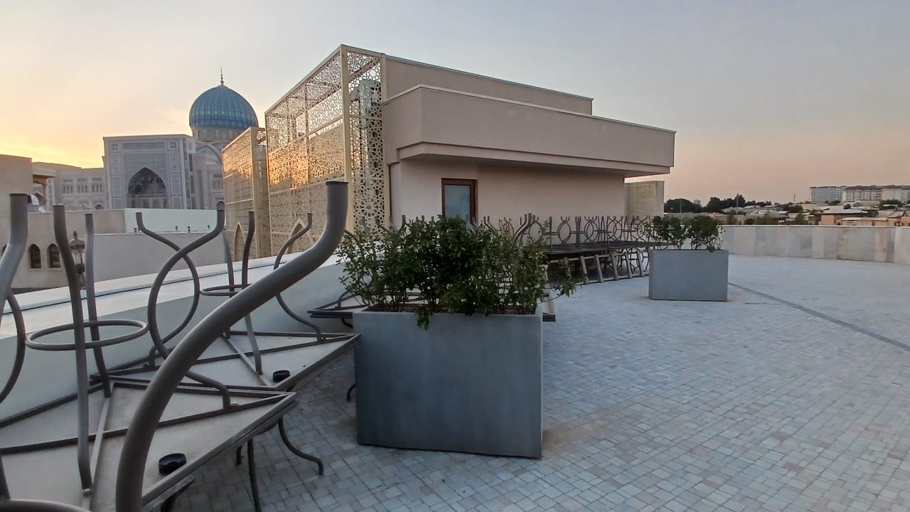 Actual rooftop terrace view towards the Islamic Civilization Centre